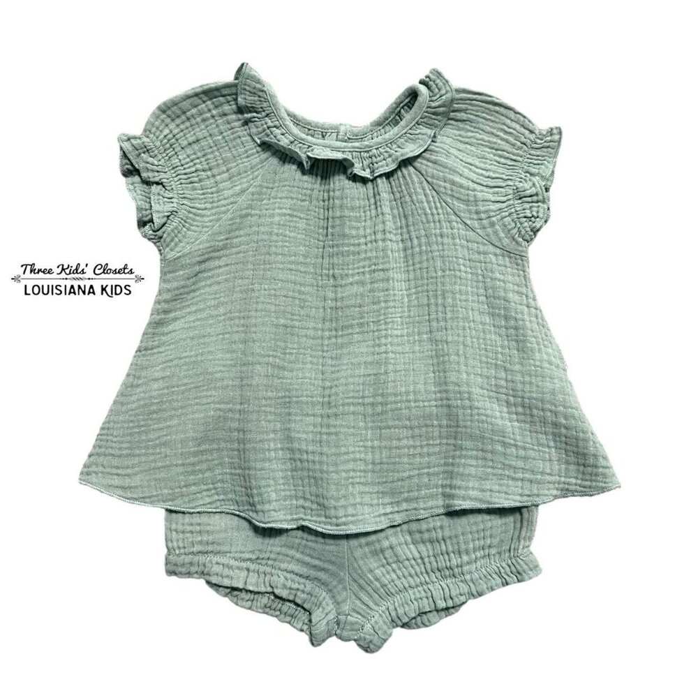 Elegant Baby 3-6m Muslin Top & Bloomers Set